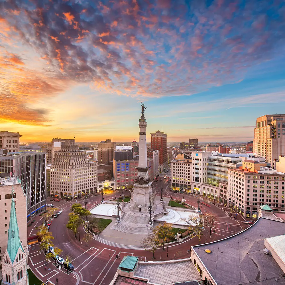 A scenic view of Indianapolis, home to Exceedion, a leading Indianapolis SEO company helping businesses grow online.