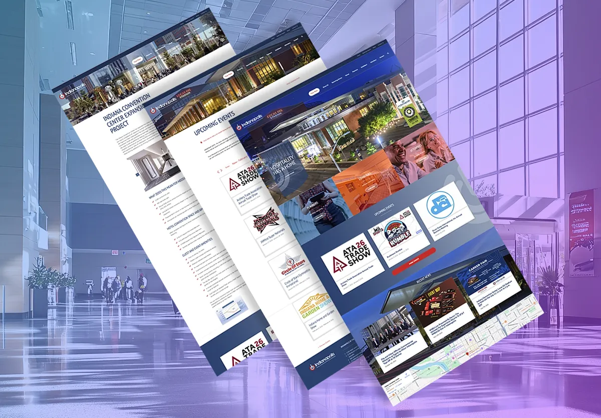 Indianapolis website design project for Indiana Convention Center by Exceedion