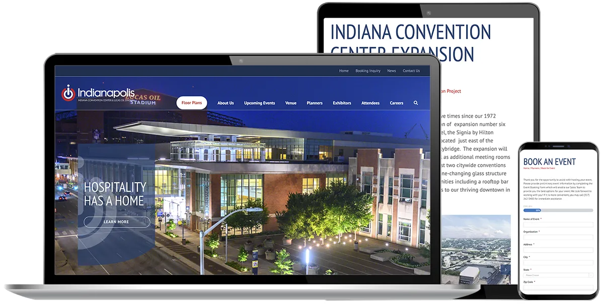 Indiana Convention Center Web Design by Exceedion