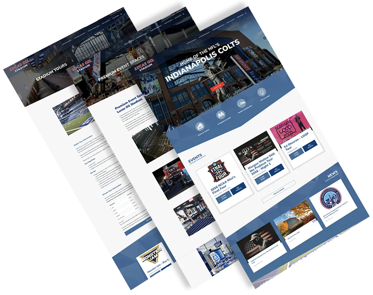 Lucas Oil Stadium Web Design by Exceedion