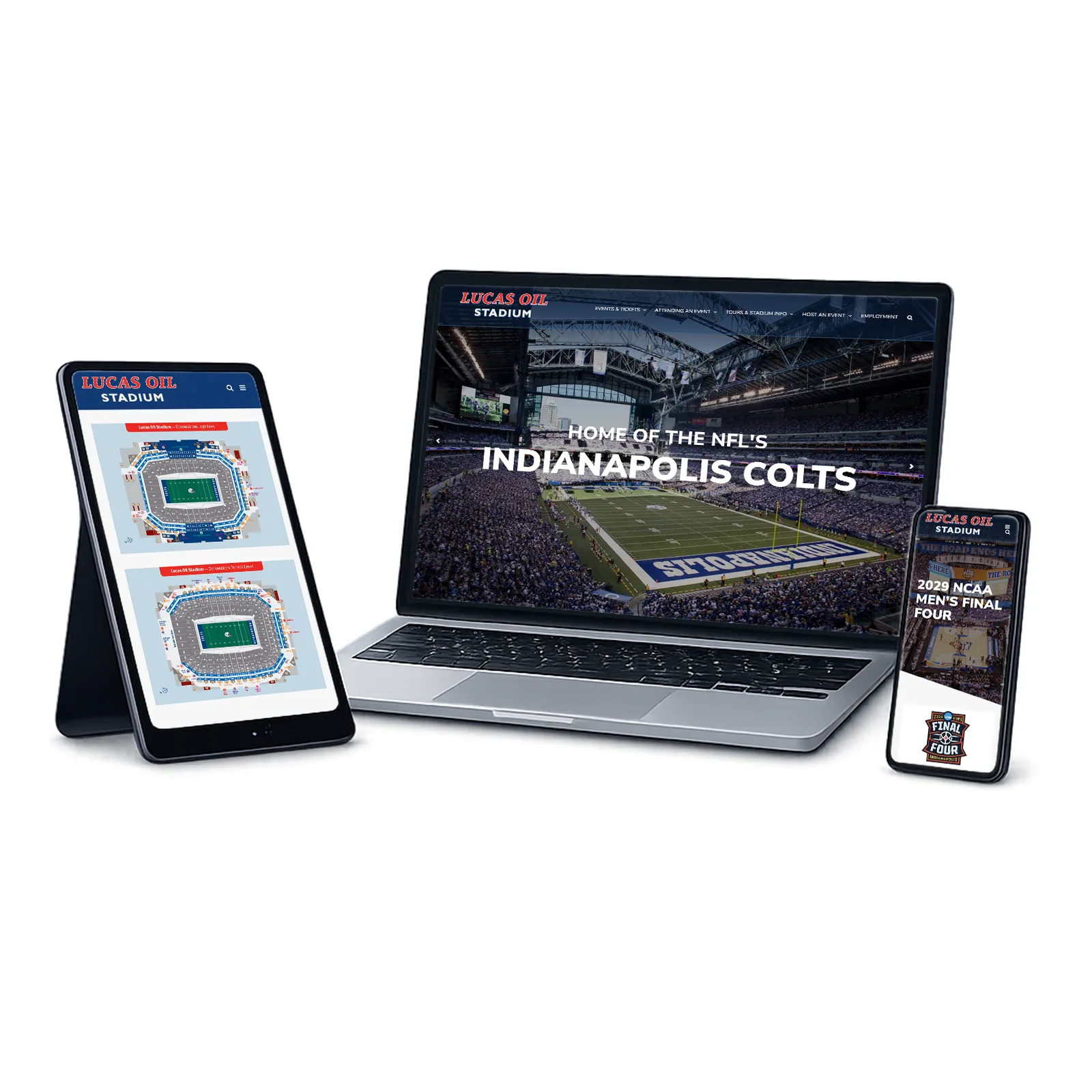 Lucas Oil Stadium Web Design by Exceedion