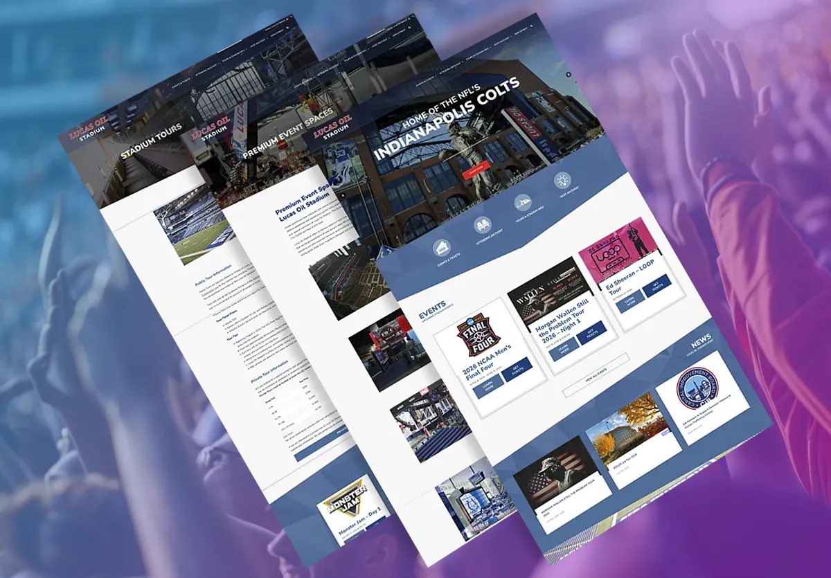 Lucas Oil Stadium Website Design by Exceedion