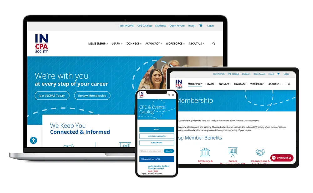 Indiana CPA Society Web Design by Exceedion