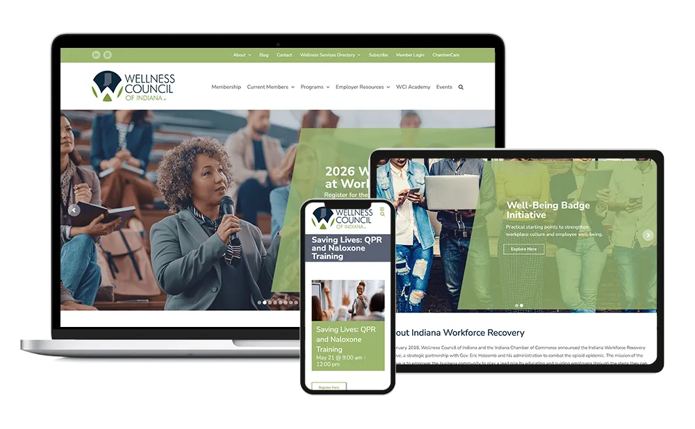 Wellness Council of Indiana Website Design by Exceedion