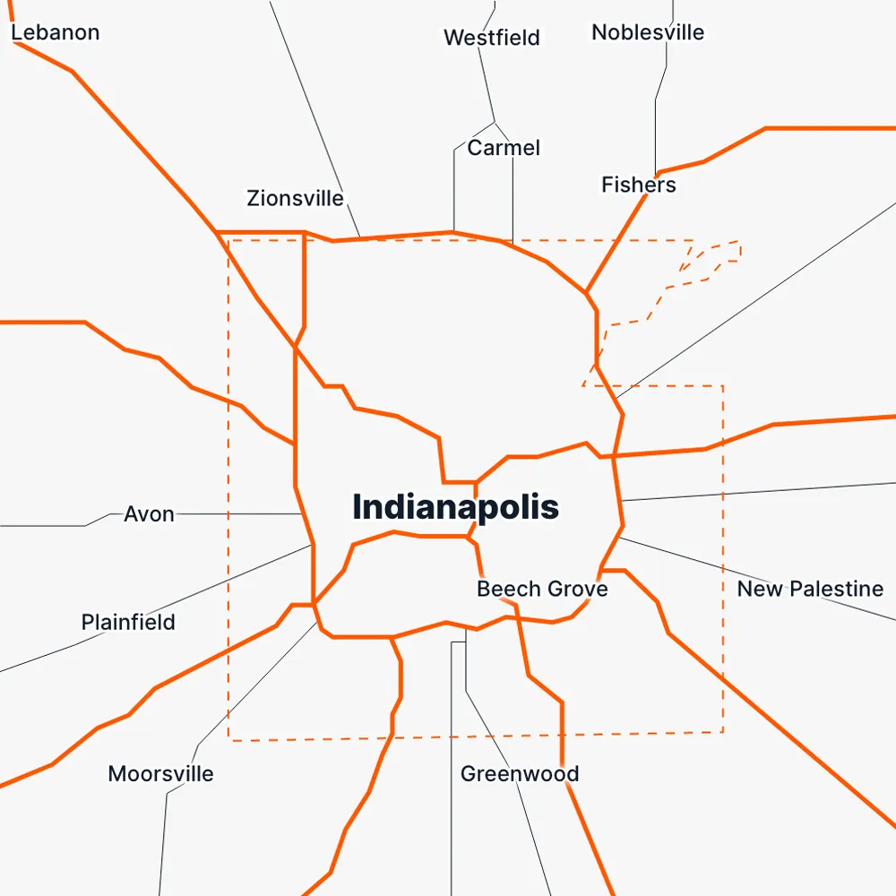 Greater Indianapolis Service Area Map